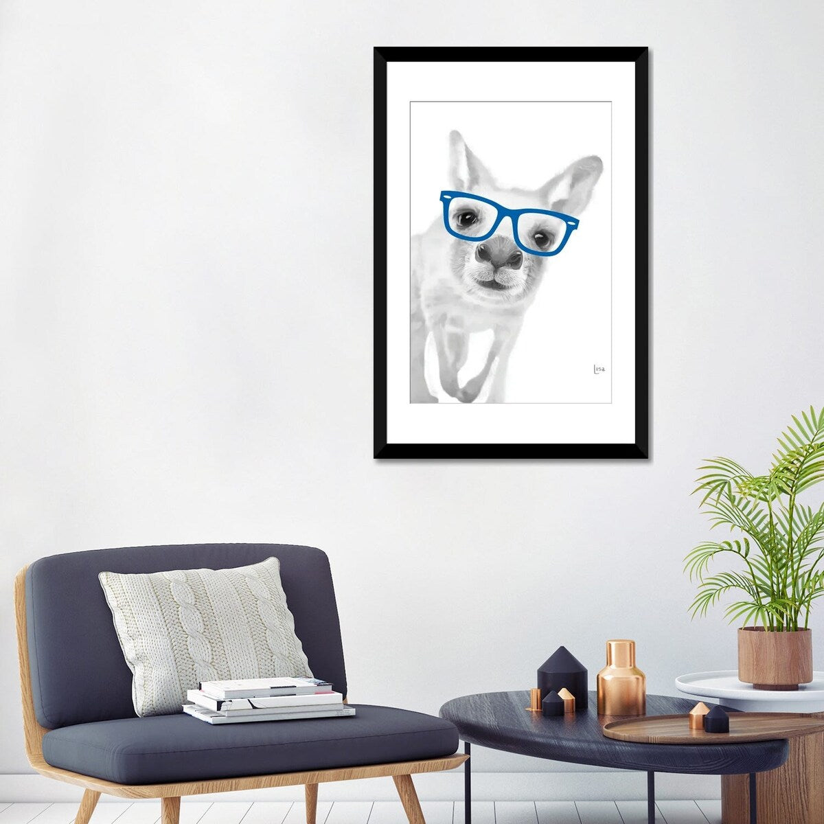 iCanvas "Kangaroo With Blue Glasses" by Printable Lisa's Pets