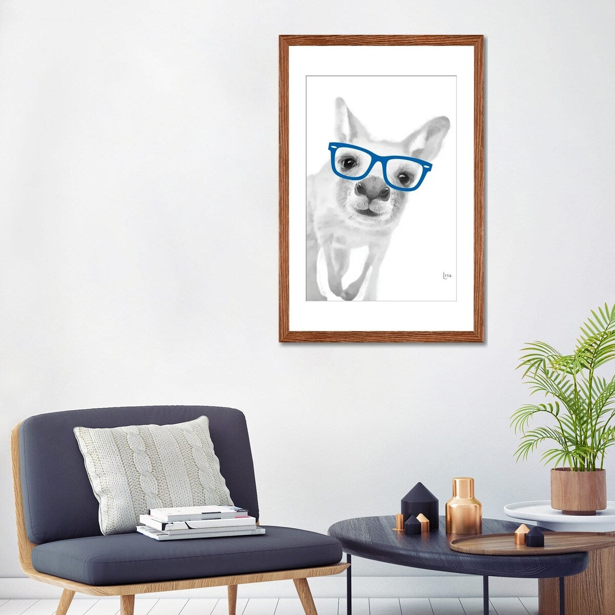 iCanvas "Kangaroo With Blue Glasses" by Printable Lisa's Pets