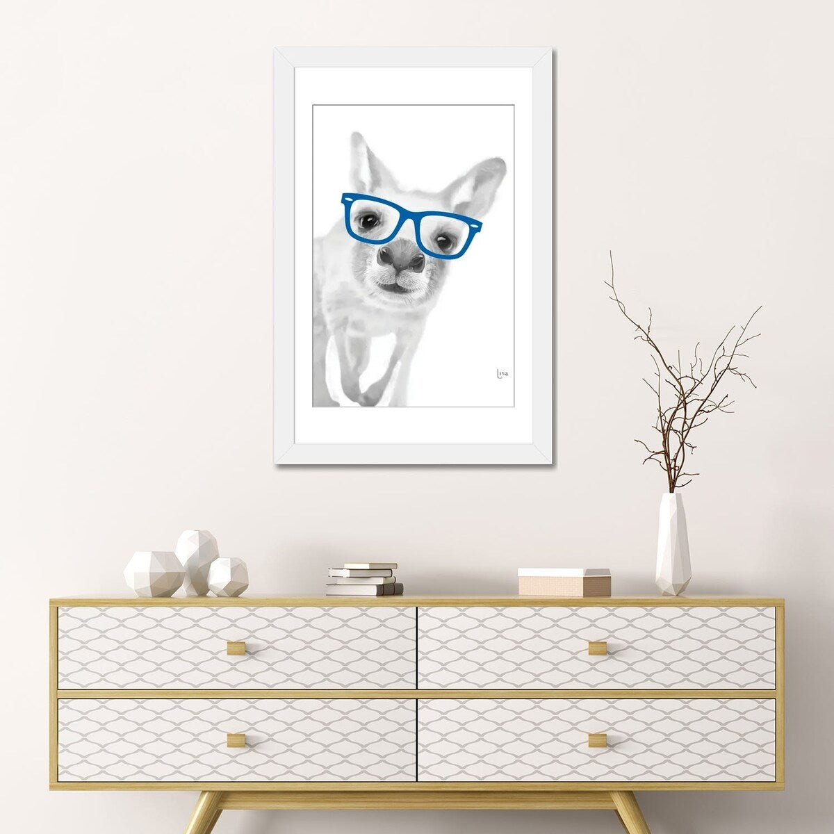 iCanvas "Kangaroo With Blue Glasses" by Printable Lisa's Pets