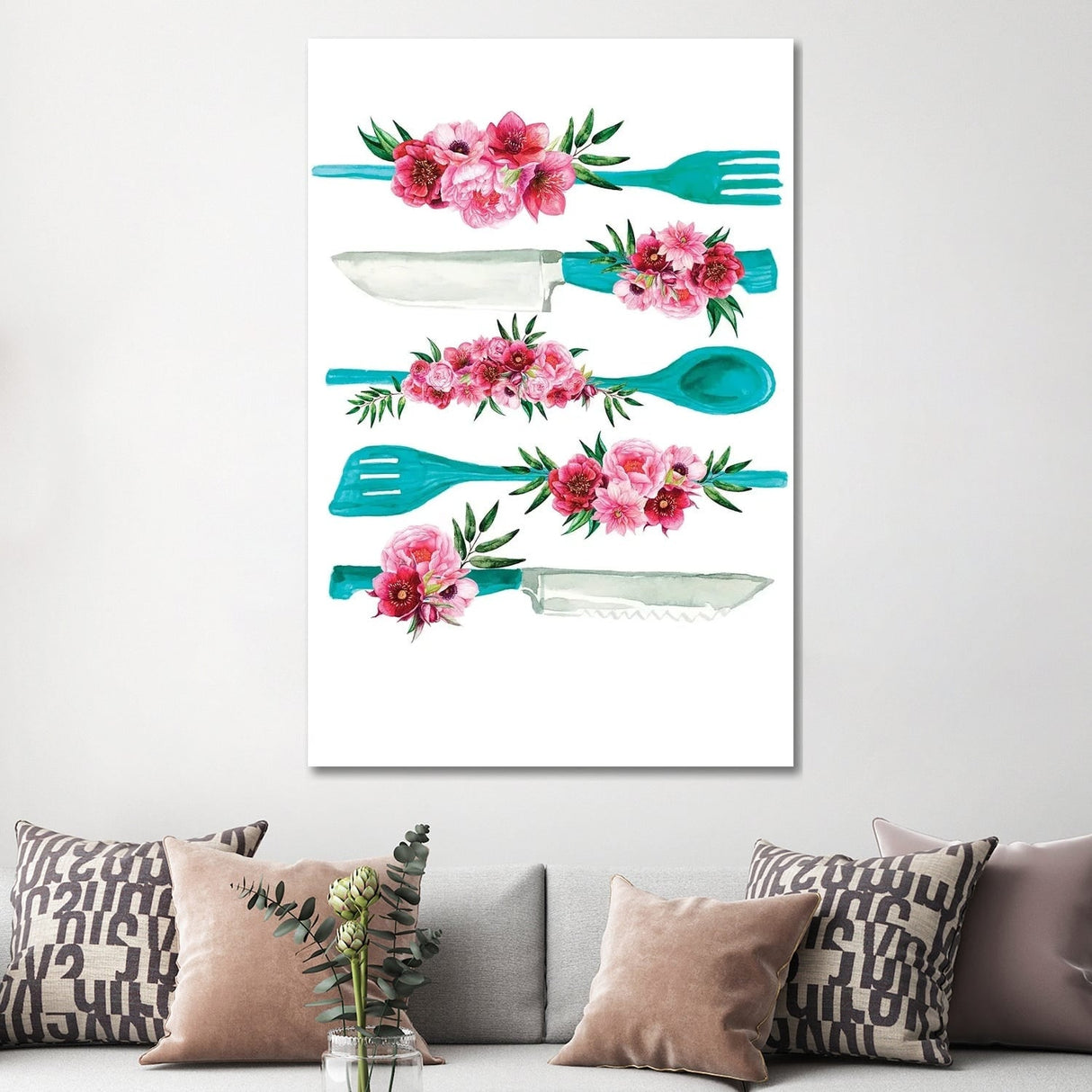 iCanvas "Knife Print Fork Print" by Jania Sharipzhanova Canvas Print