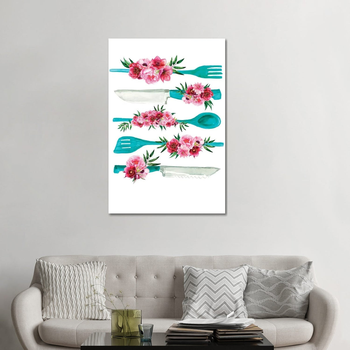 iCanvas "Knife Print Fork Print" by Jania Sharipzhanova Canvas Print