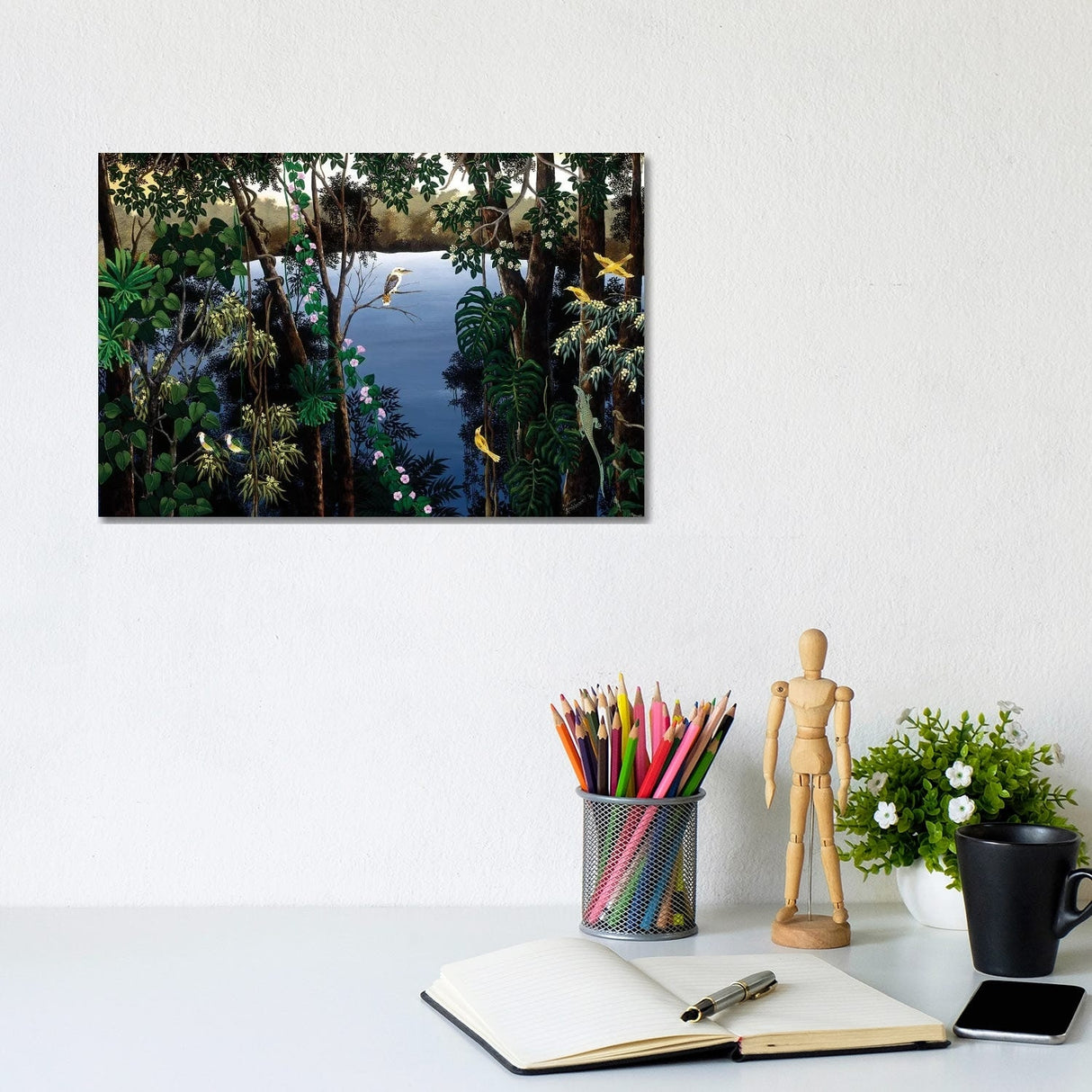iCanvas "Kookaburra At The Lake" by Johanna Hildebrandt Canvas Print