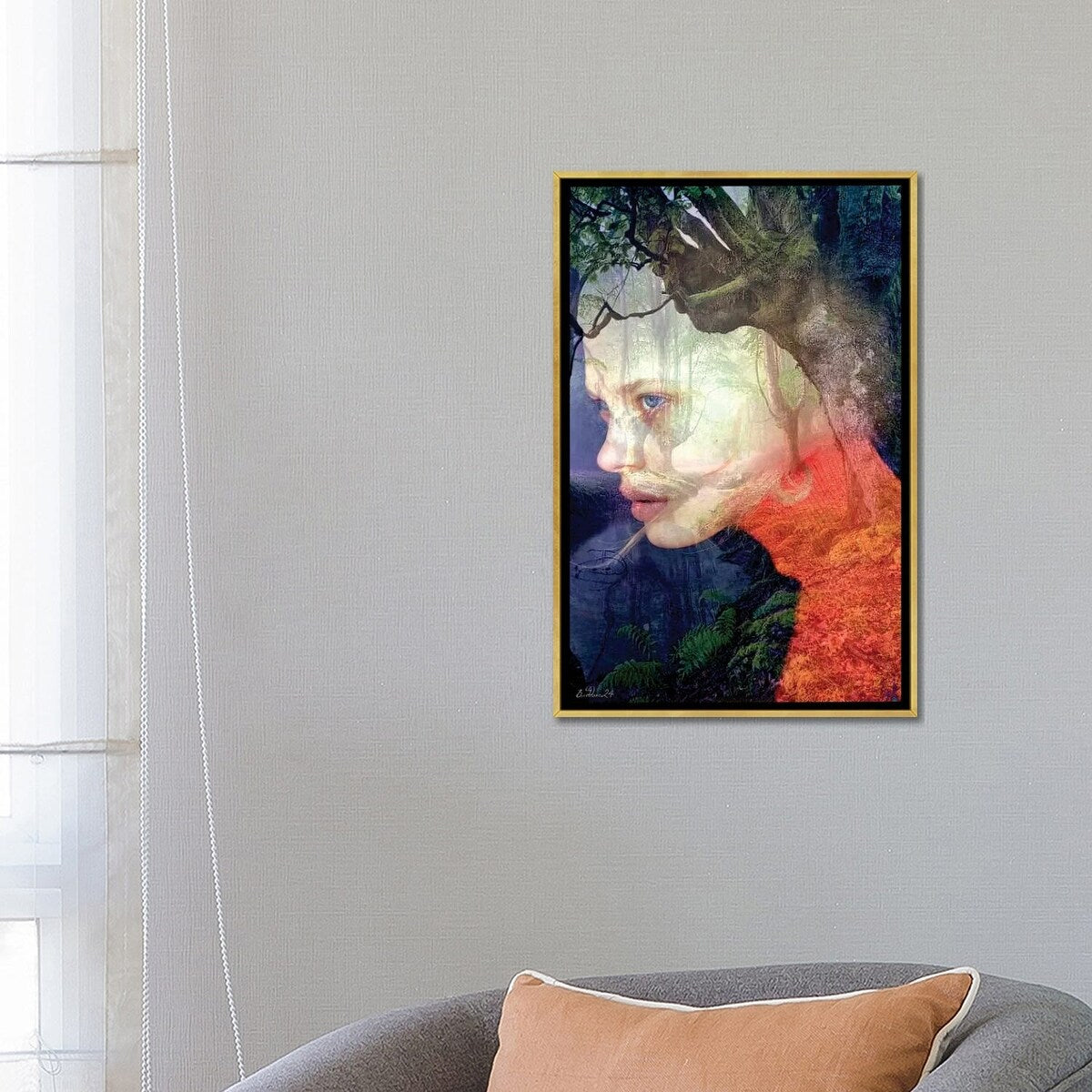 iCanvas "La Nymphe Orange" by Dominique Baduel Framed