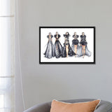 iCanvas "Ladies In Graphite Gray Gowns" by Dorina Nemeskeri Framed
