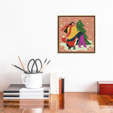 iCanvas "Lady And F0x In Snow" by Renee Melia Framed
