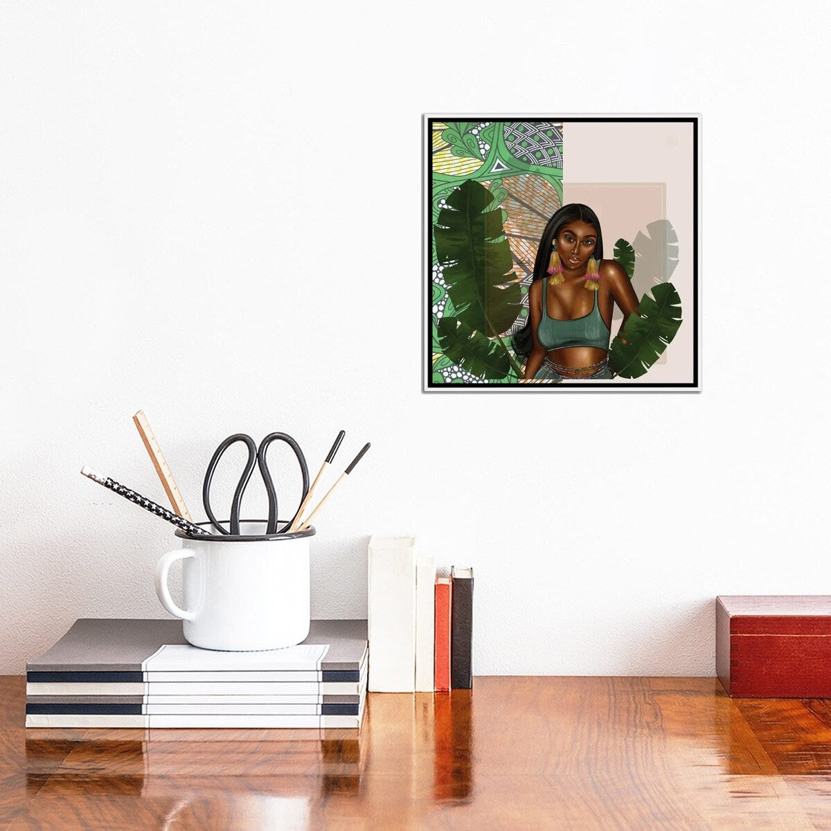 iCanvas "Leafy Green" by Peniel Enchill Framed Canvas Print
