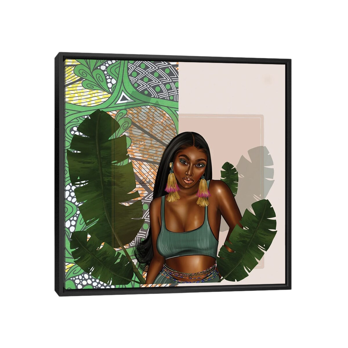 iCanvas "Leafy Green" by Peniel Enchill Framed Canvas Print