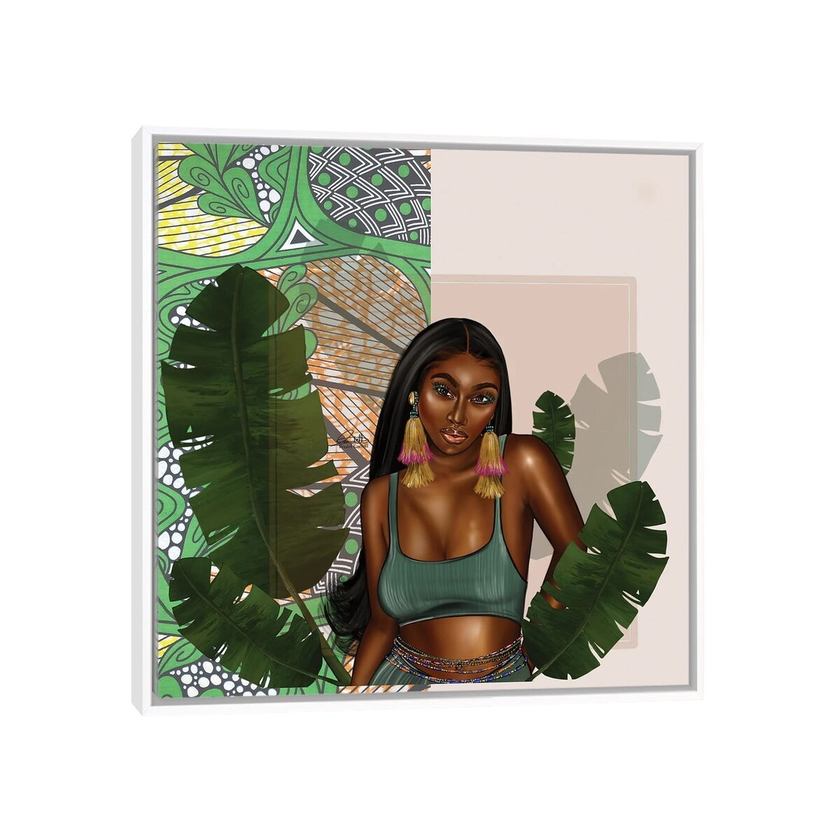 iCanvas "Leafy Green" by Peniel Enchill Framed Canvas Print