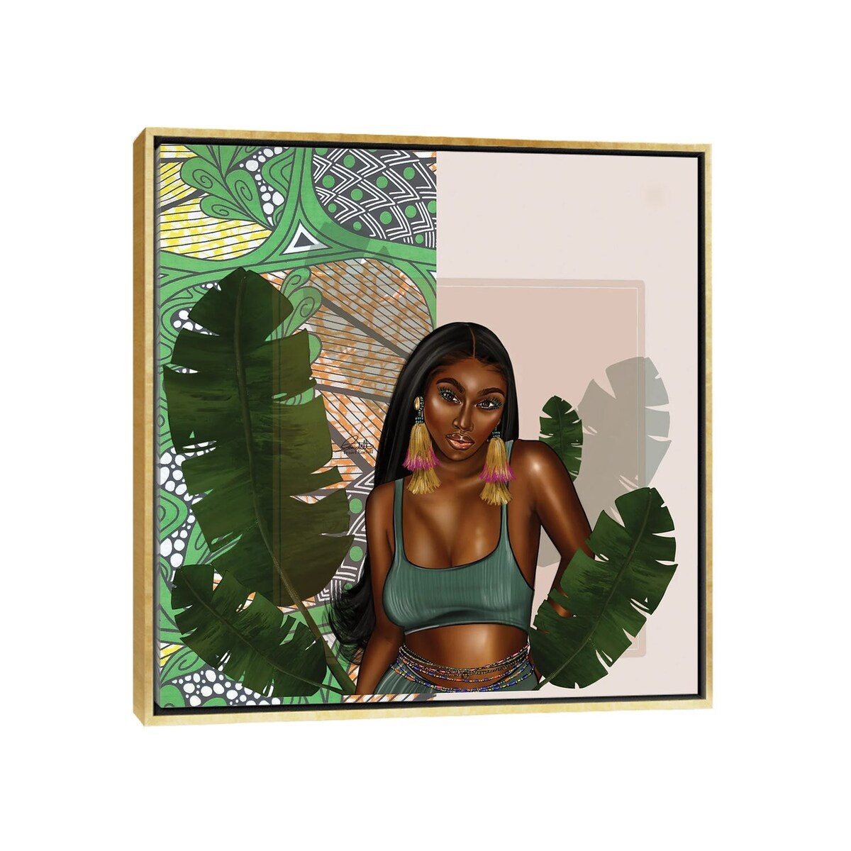 iCanvas "Leafy Green" by Peniel Enchill Framed Canvas Print