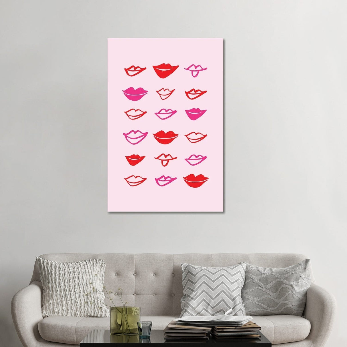 iCanvas "Lips In A Row" by Kristen Ley Canvas Print