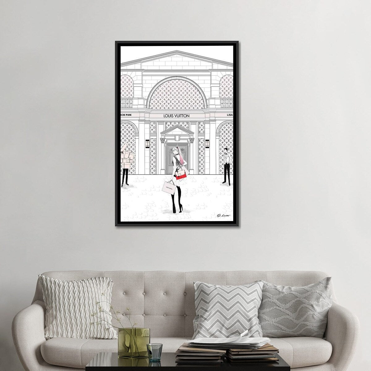 iCanvas "Lisa Louis Vuitton" by So Loretta Framed Canvas Print