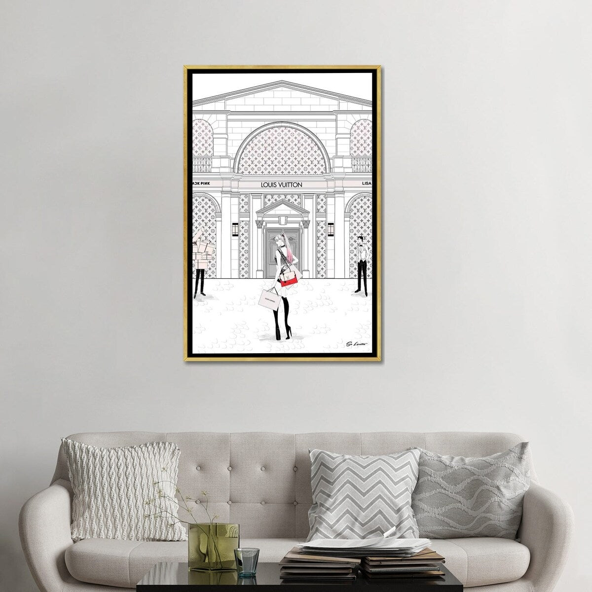 iCanvas "Lisa Louis Vuitton" by So Loretta Framed Canvas Print