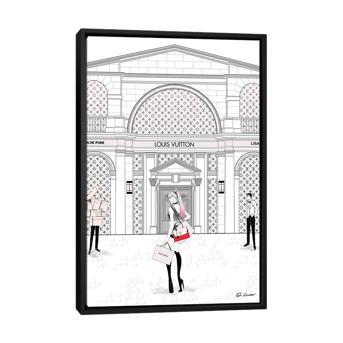 iCanvas "Lisa Louis Vuitton" by So Loretta Framed Canvas Print