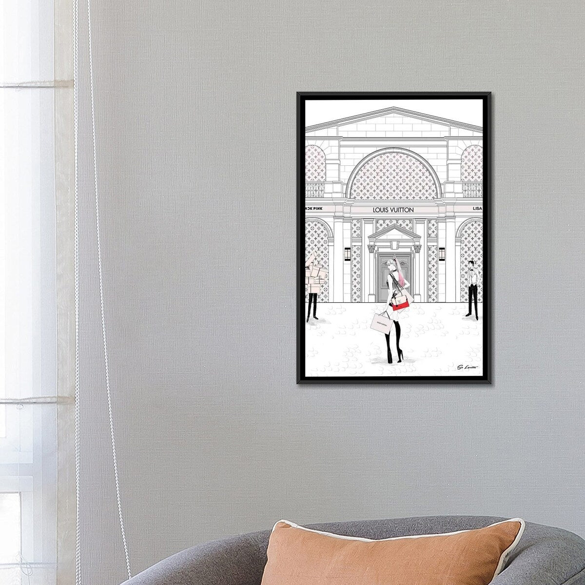 iCanvas "Lisa Louis Vuitton" by So Loretta Framed Canvas Print