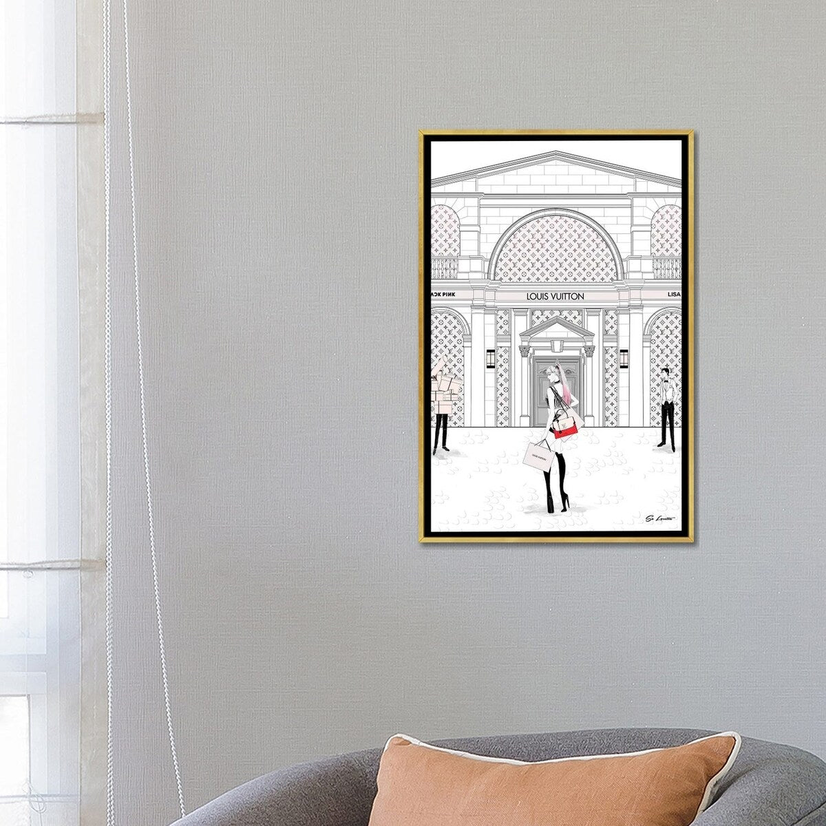 iCanvas "Lisa Louis Vuitton" by So Loretta Framed Canvas Print