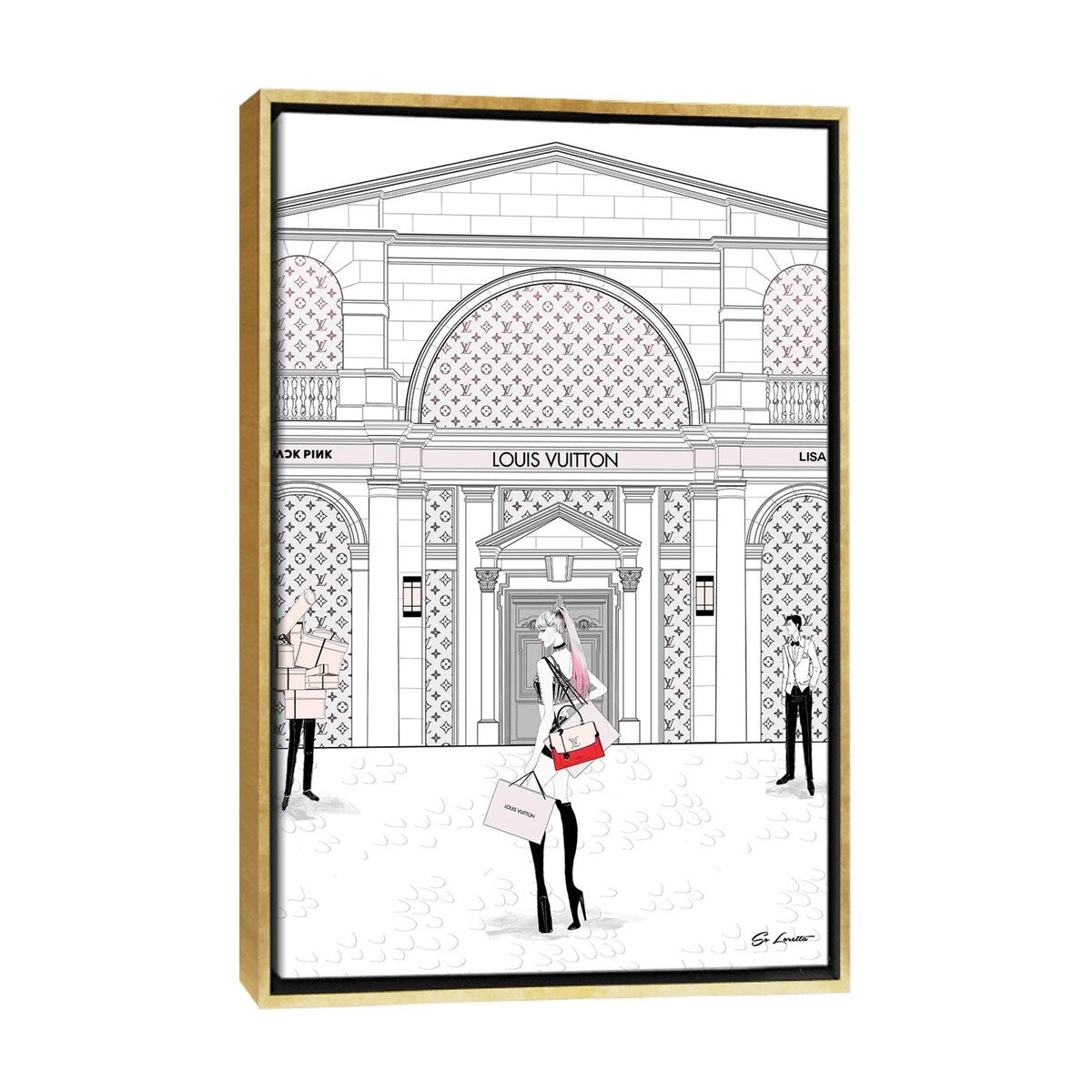 iCanvas "Lisa Louis Vuitton" by So Loretta Framed Canvas Print