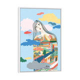 iCanvas "Listening" by Marina Ester Castaldo Framed Canvas Print
