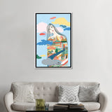 iCanvas "Listening" by Marina Ester Castaldo Framed Canvas Print