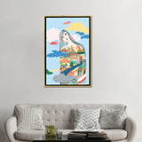 iCanvas "Listening" by Marina Ester Castaldo Framed Canvas Print
