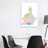 iCanvas "Llama In Pink Bathtub" by Jania Sharipzhanova Canvas Print