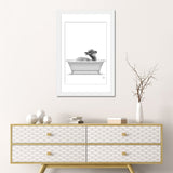 iCanvas "Llama In The Bath Bw" by Printable Lisa's Pets