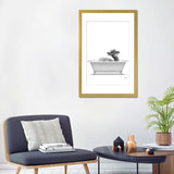 iCanvas "Llama In The Bath Bw" by Printable Lisa's Pets