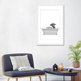 iCanvas "Llama In The Bath Bw" by Printable Lisa's Pets
