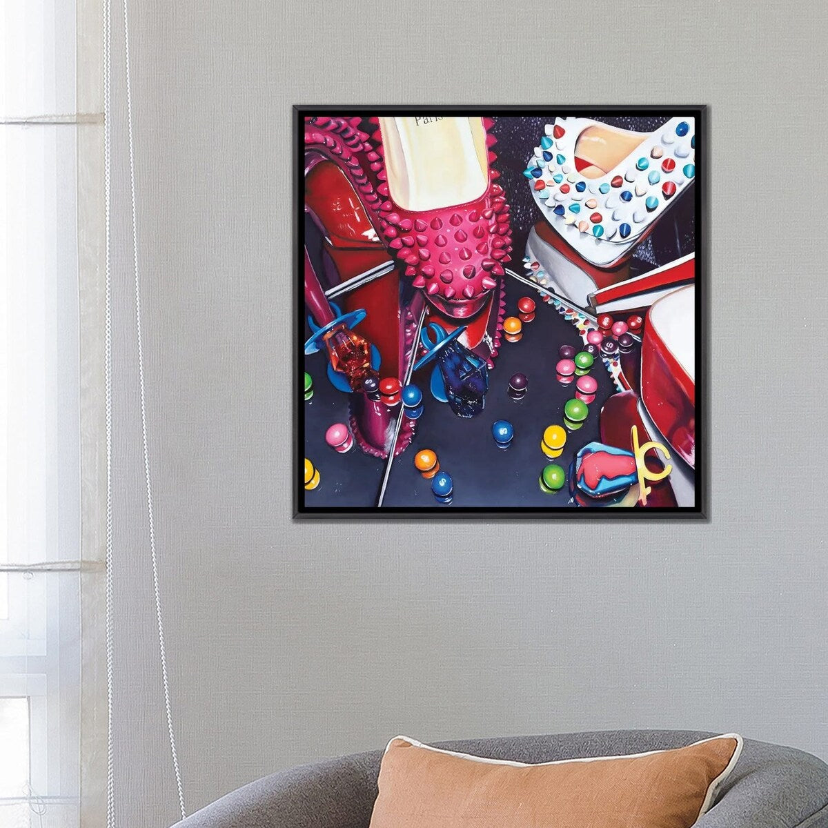 iCanvas "Louboutins & Ring Pops" by Julia Ryan Framed