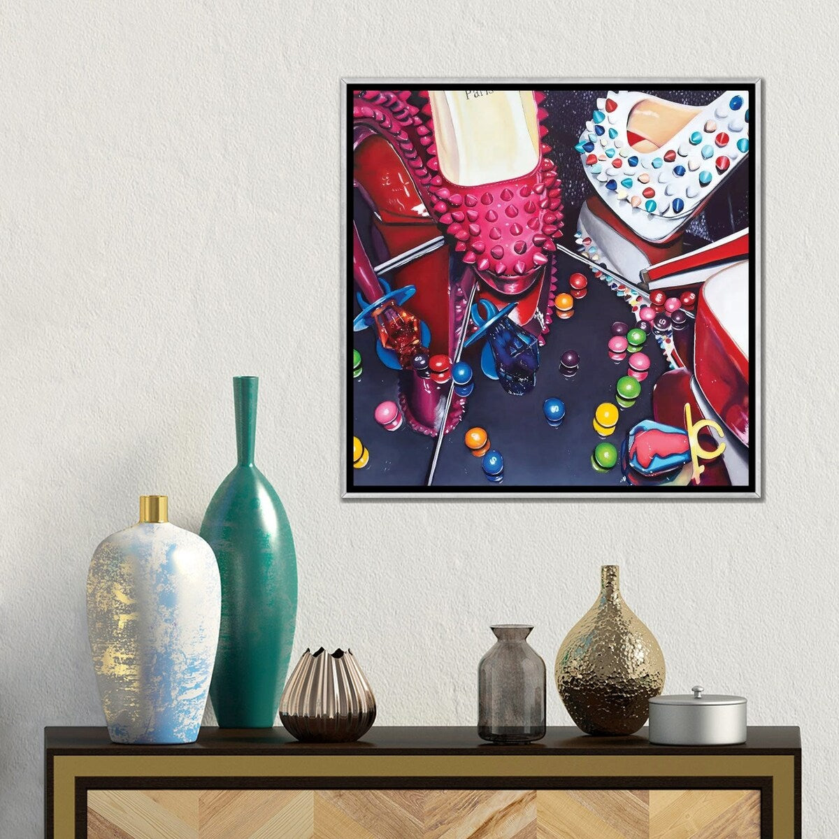 iCanvas "Louboutins & Ring Pops" by Julia Ryan Framed