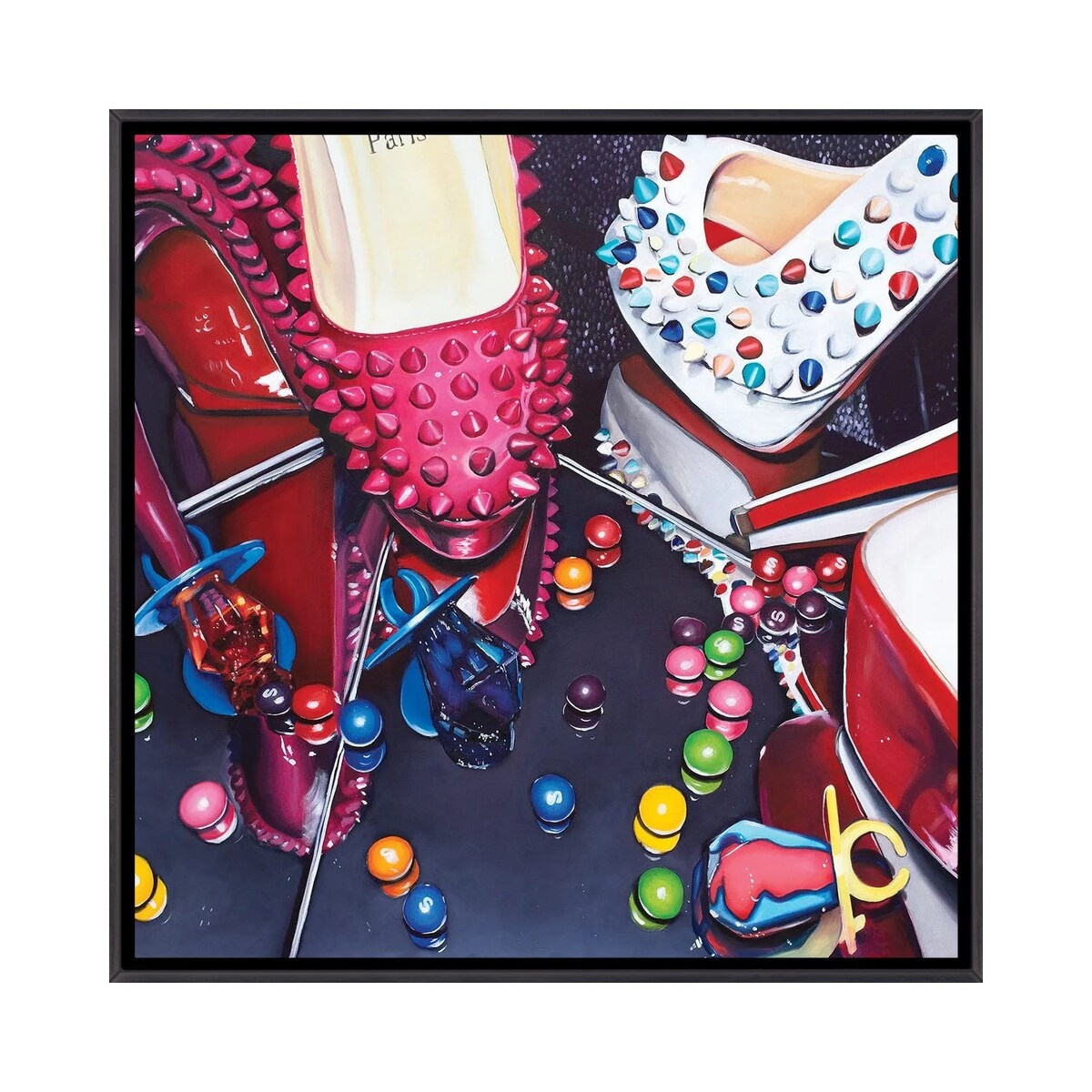 iCanvas "Louboutins & Ring Pops" by Julia Ryan Framed