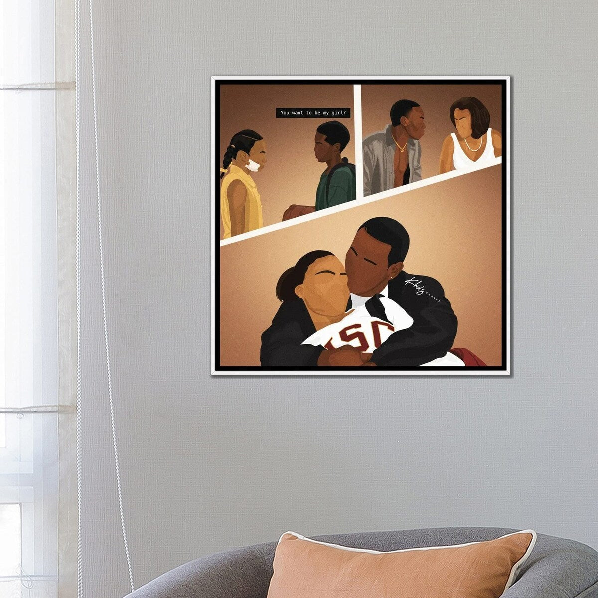iCanvas "Love And Basketball" by Khia A. Framed Canvas Print