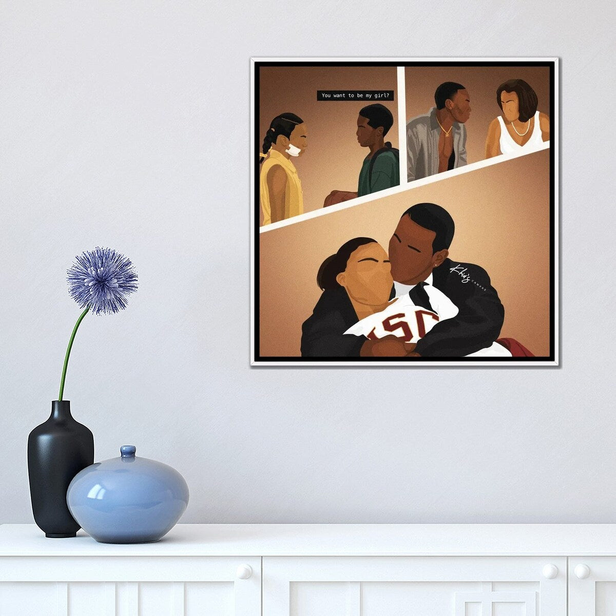 iCanvas "Love And Basketball" by Khia A. Framed Canvas Print