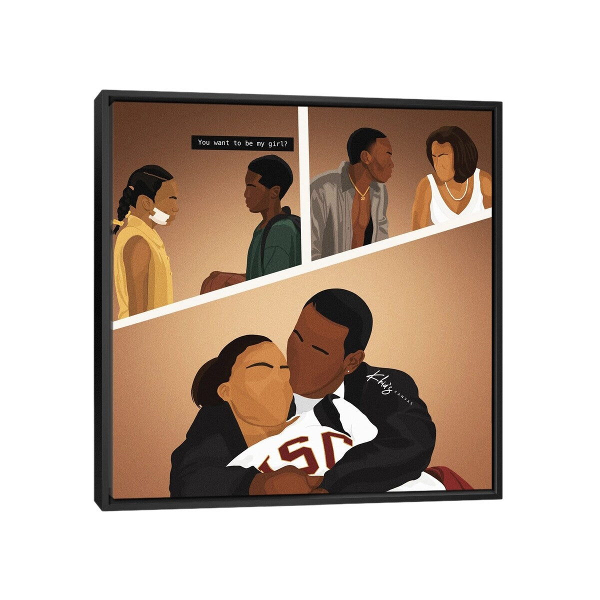 iCanvas "Love And Basketball" by Khia A. Framed Canvas Print