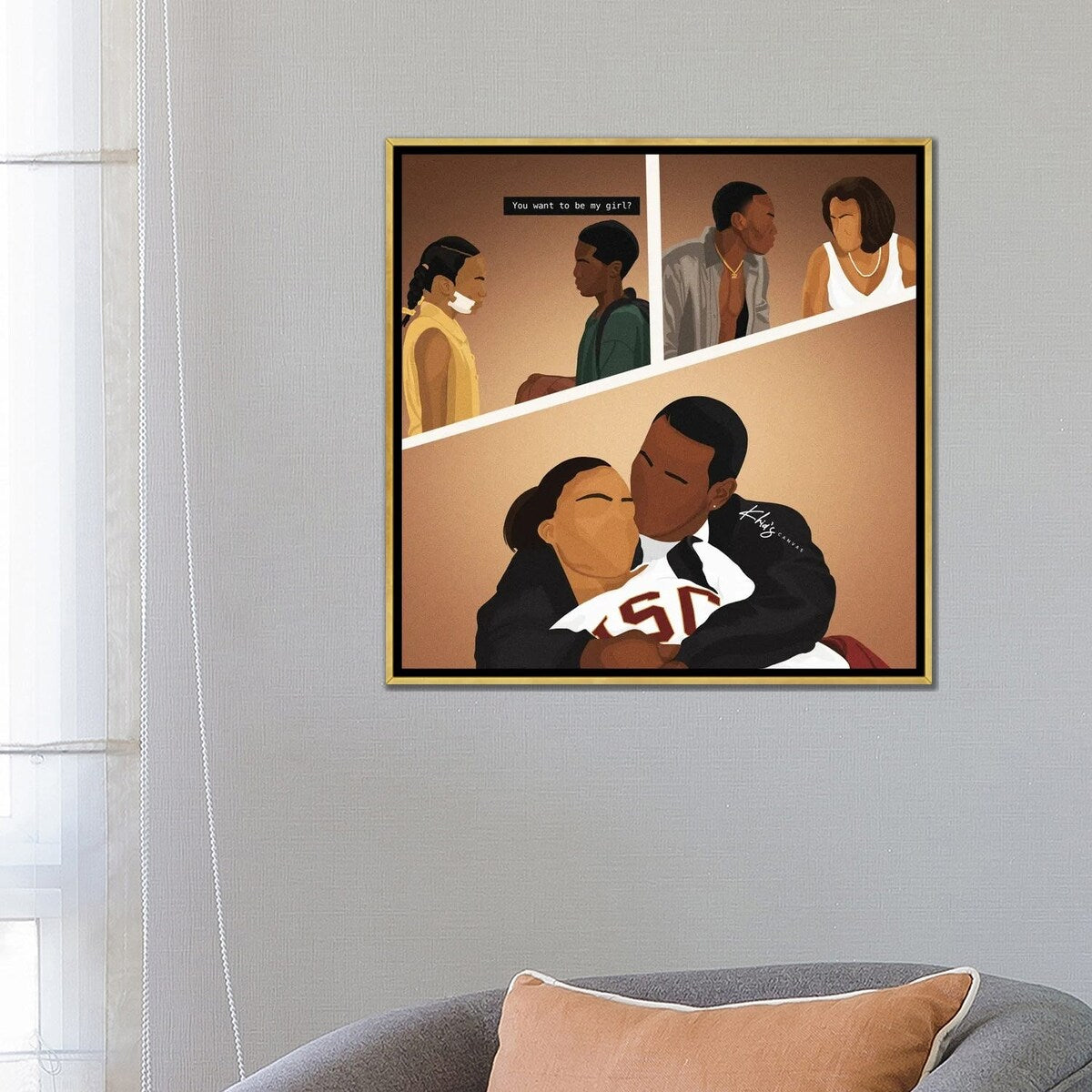 iCanvas "Love And Basketball" by Khia A. Framed Canvas Print