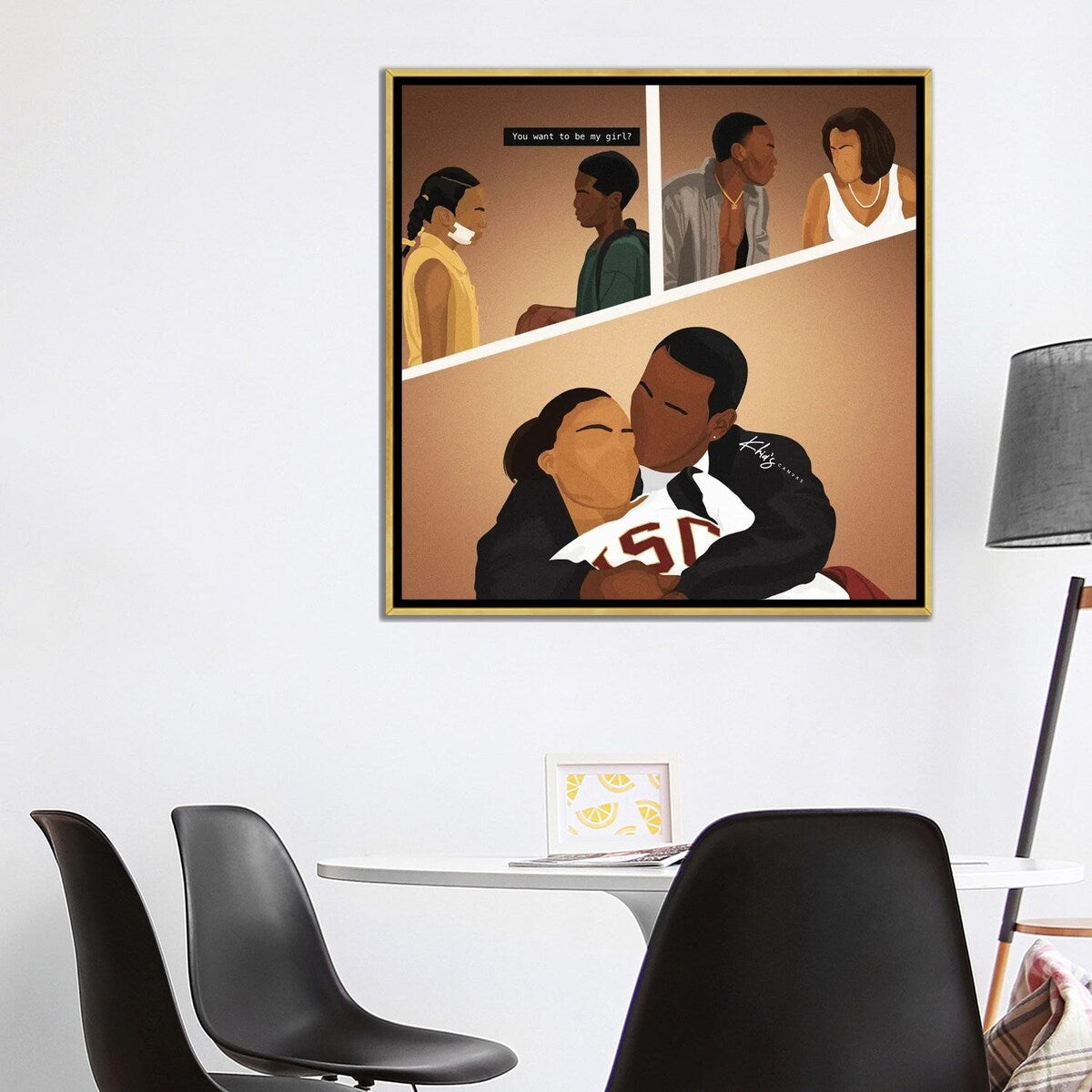 iCanvas "Love And Basketball" by Khia A. Framed Canvas Print