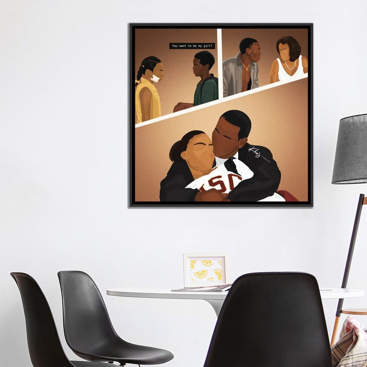 iCanvas "Love And Basketball" by Khia A. Framed Canvas Print