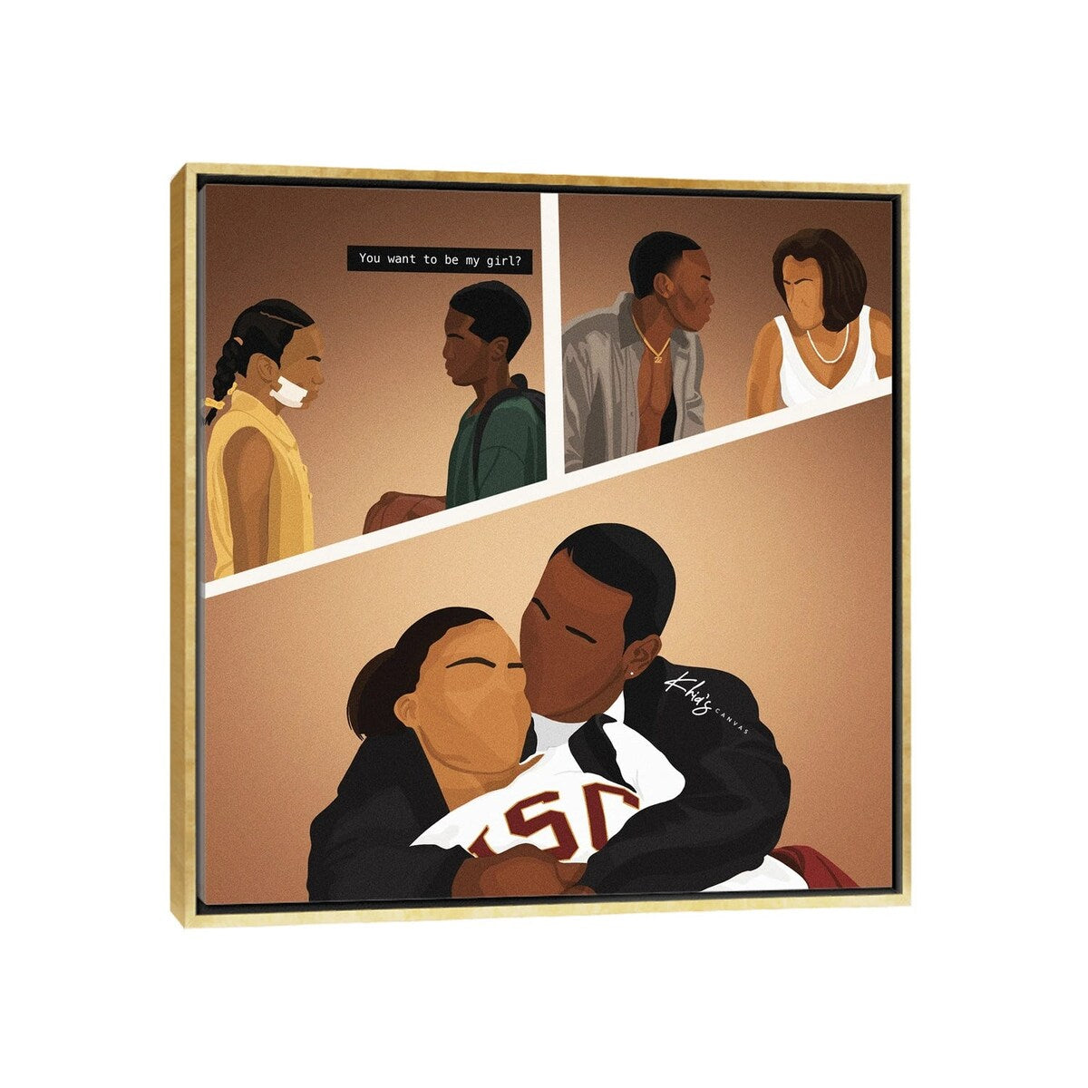iCanvas "Love And Basketball" by Khia A. Framed Canvas Print