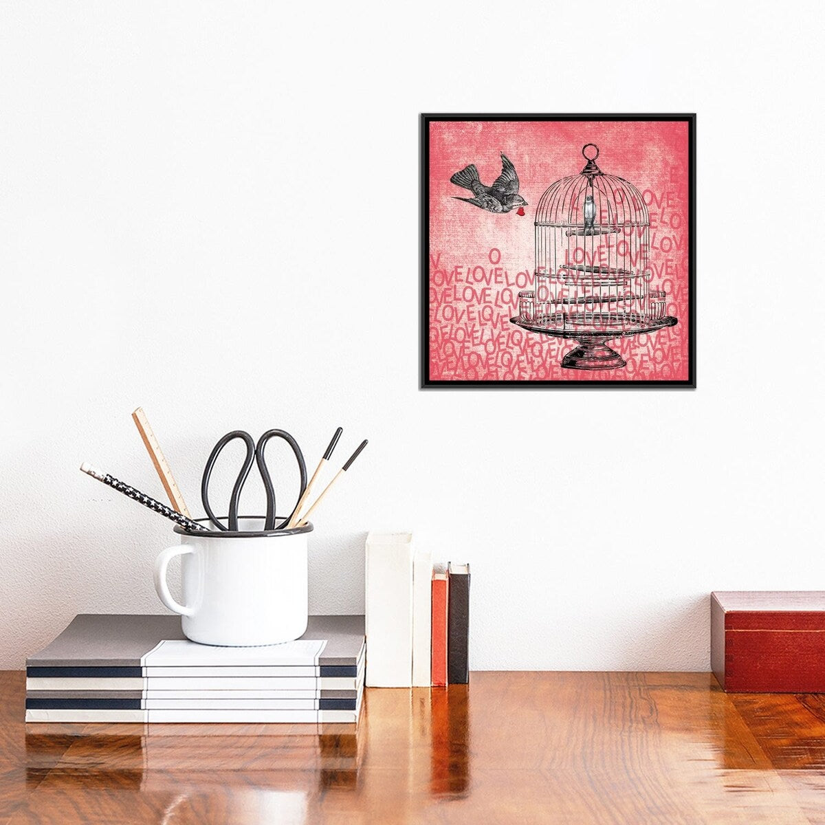 iCanvas "Love Birds" by Erin Clark Framed Canvas Print
