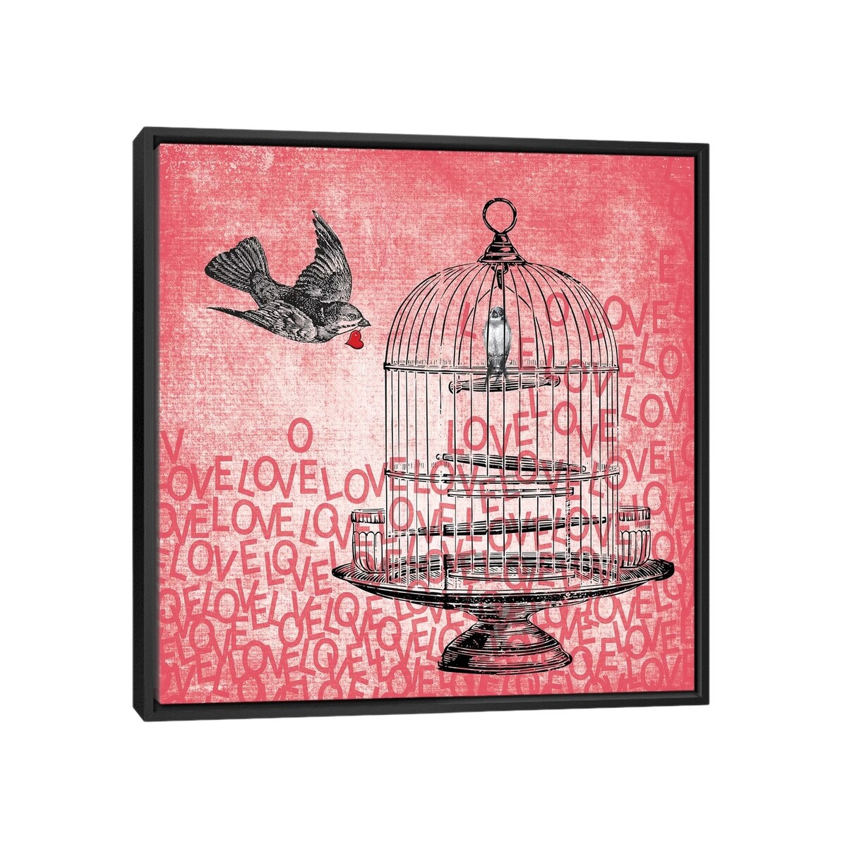 iCanvas "Love Birds" by Erin Clark Framed Canvas Print