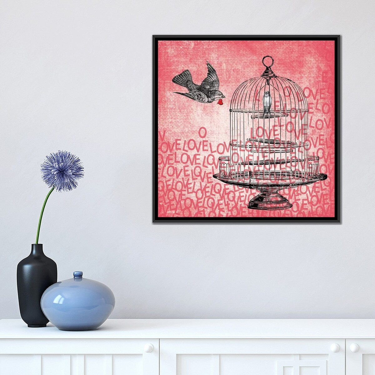 iCanvas "Love Birds" by Erin Clark Framed Canvas Print