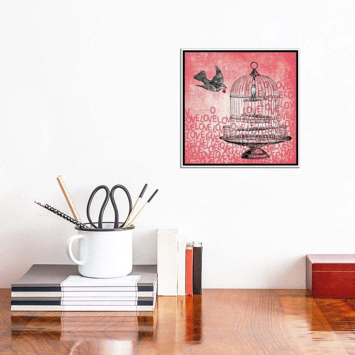 iCanvas "Love Birds" by Erin Clark Framed Canvas Print