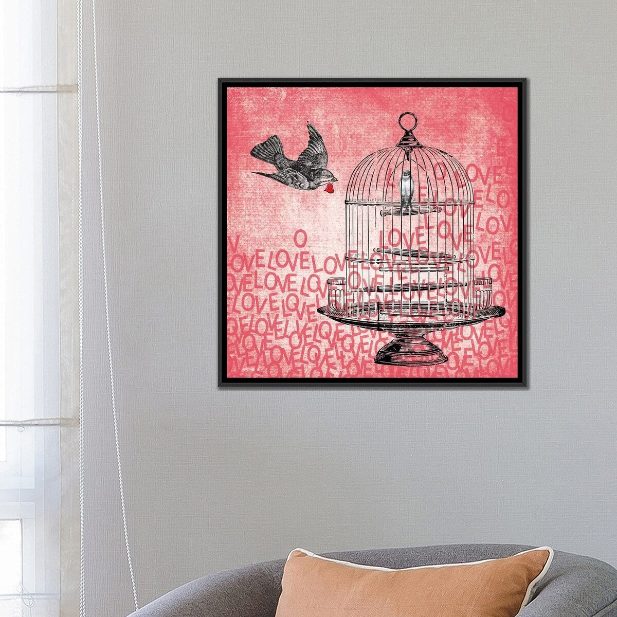 iCanvas "Love Birds" by Erin Clark Framed Canvas Print