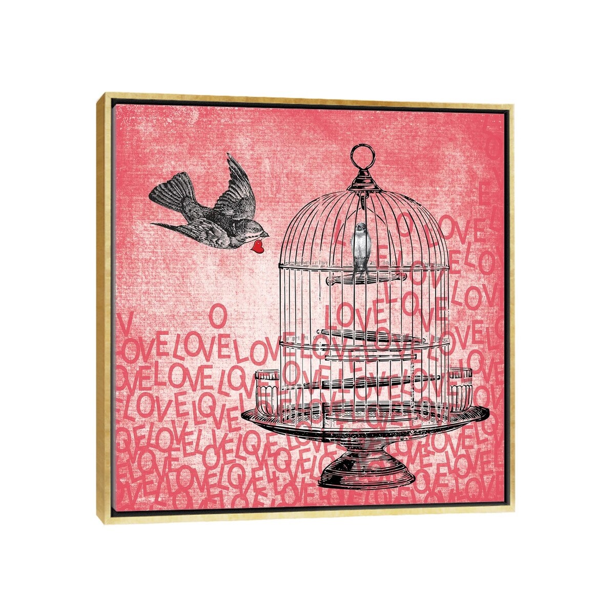 iCanvas "Love Birds" by Erin Clark Framed Canvas Print