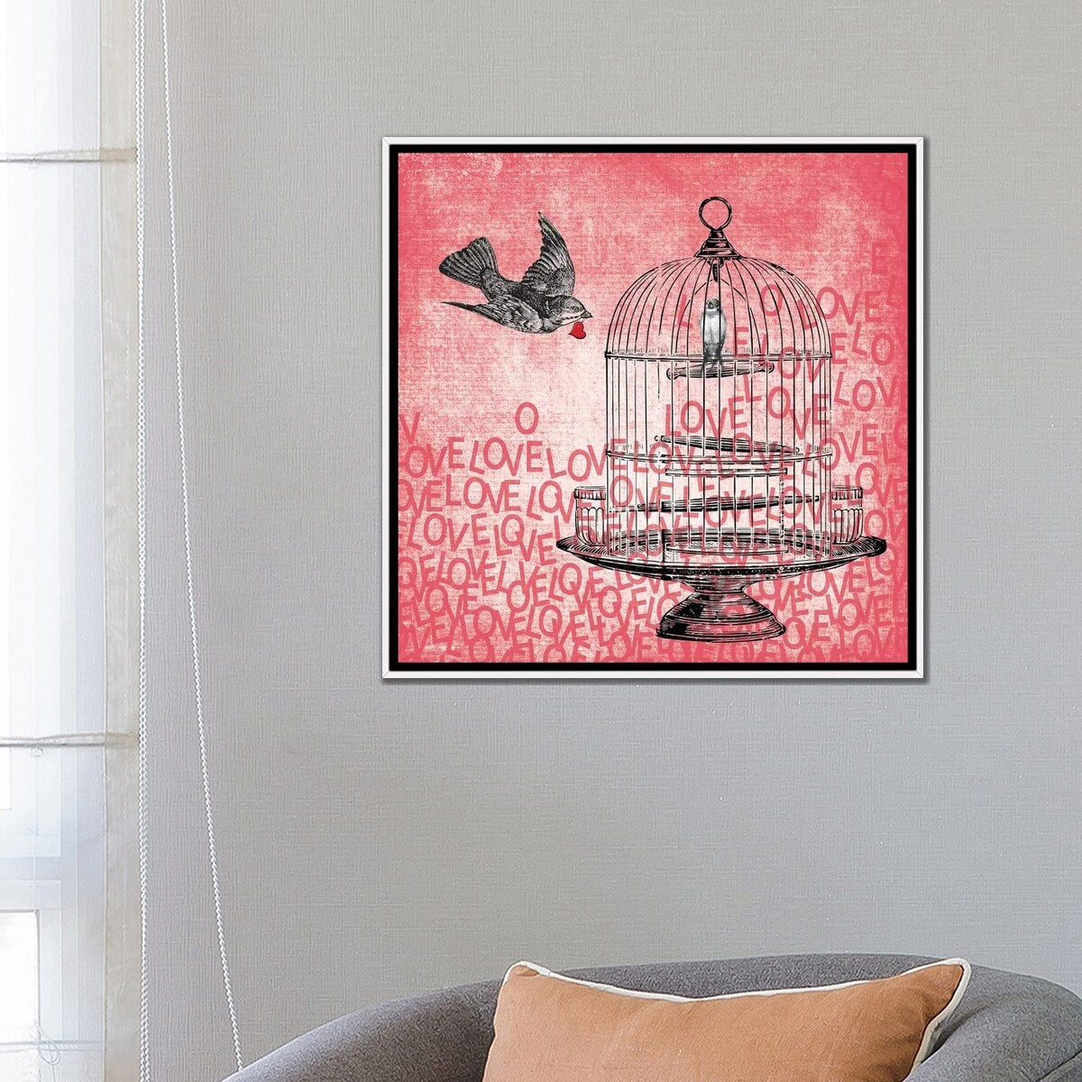 iCanvas "Love Birds" by Erin Clark Framed Canvas Print