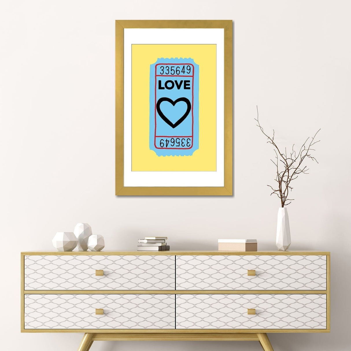 iCanvas "Love Ticket" by Jaymie Metz