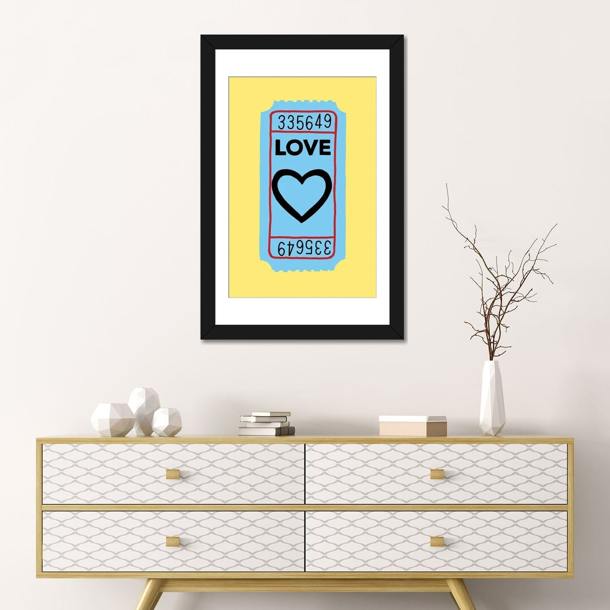iCanvas "Love Ticket" by Jaymie Metz