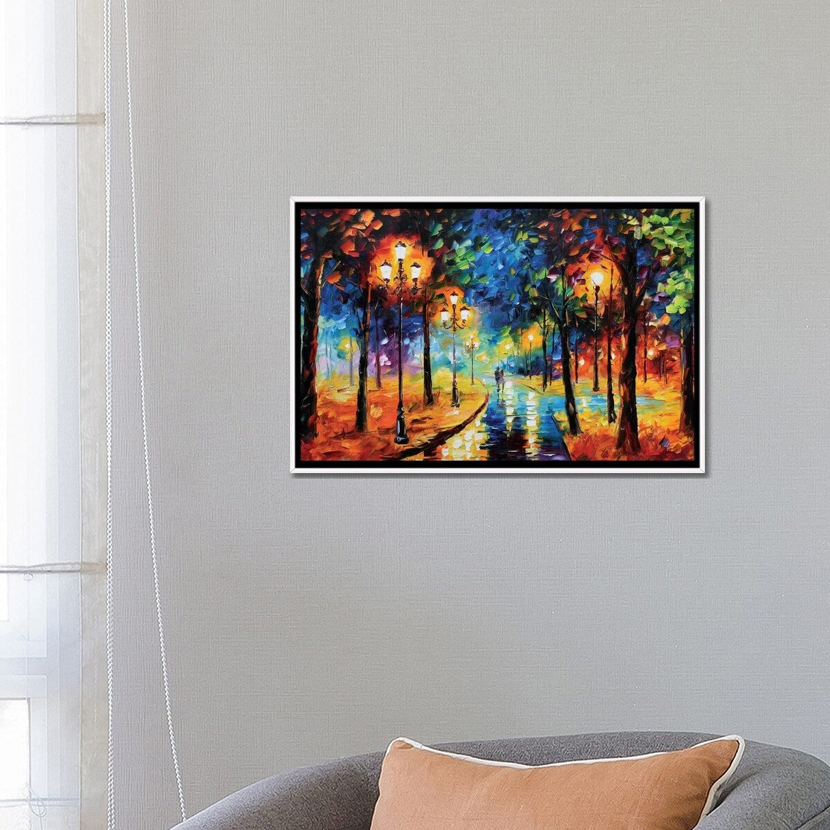 iCanvas "Lovely Park Night" by Daniel Wall Framed Canvas Print