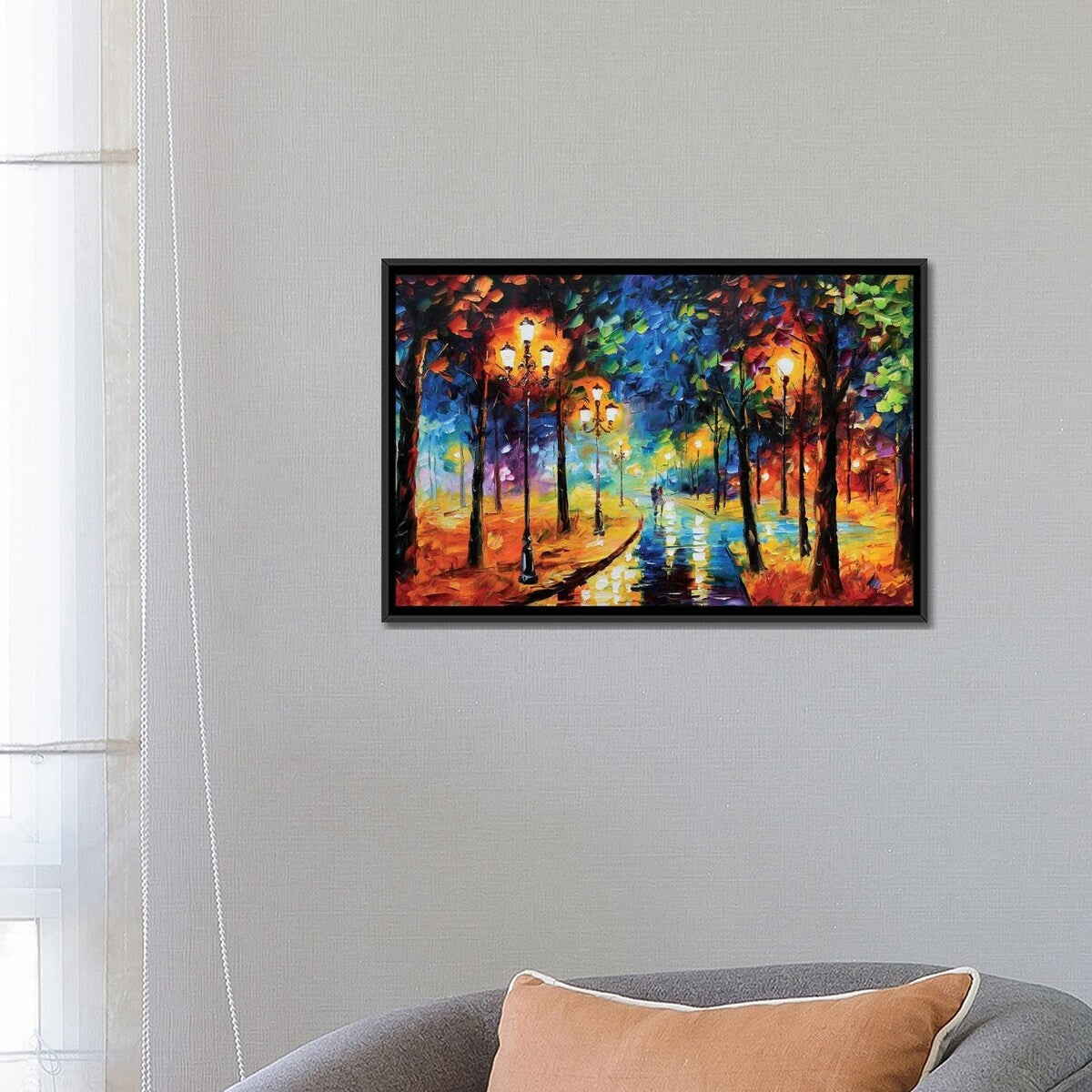 iCanvas "Lovely Park Night" by Daniel Wall Framed Canvas Print