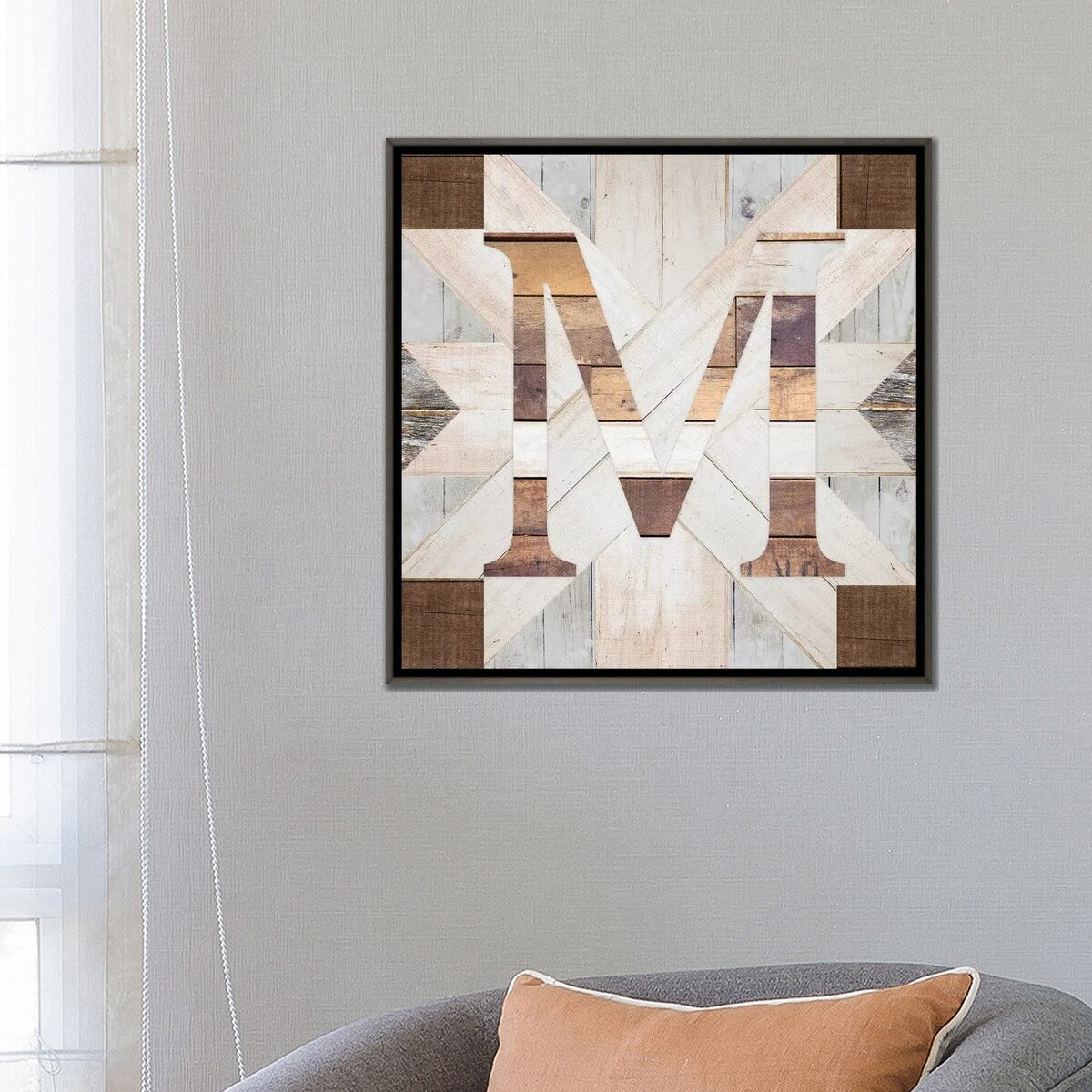 iCanvas "M" by Front Porch Pickins Framed