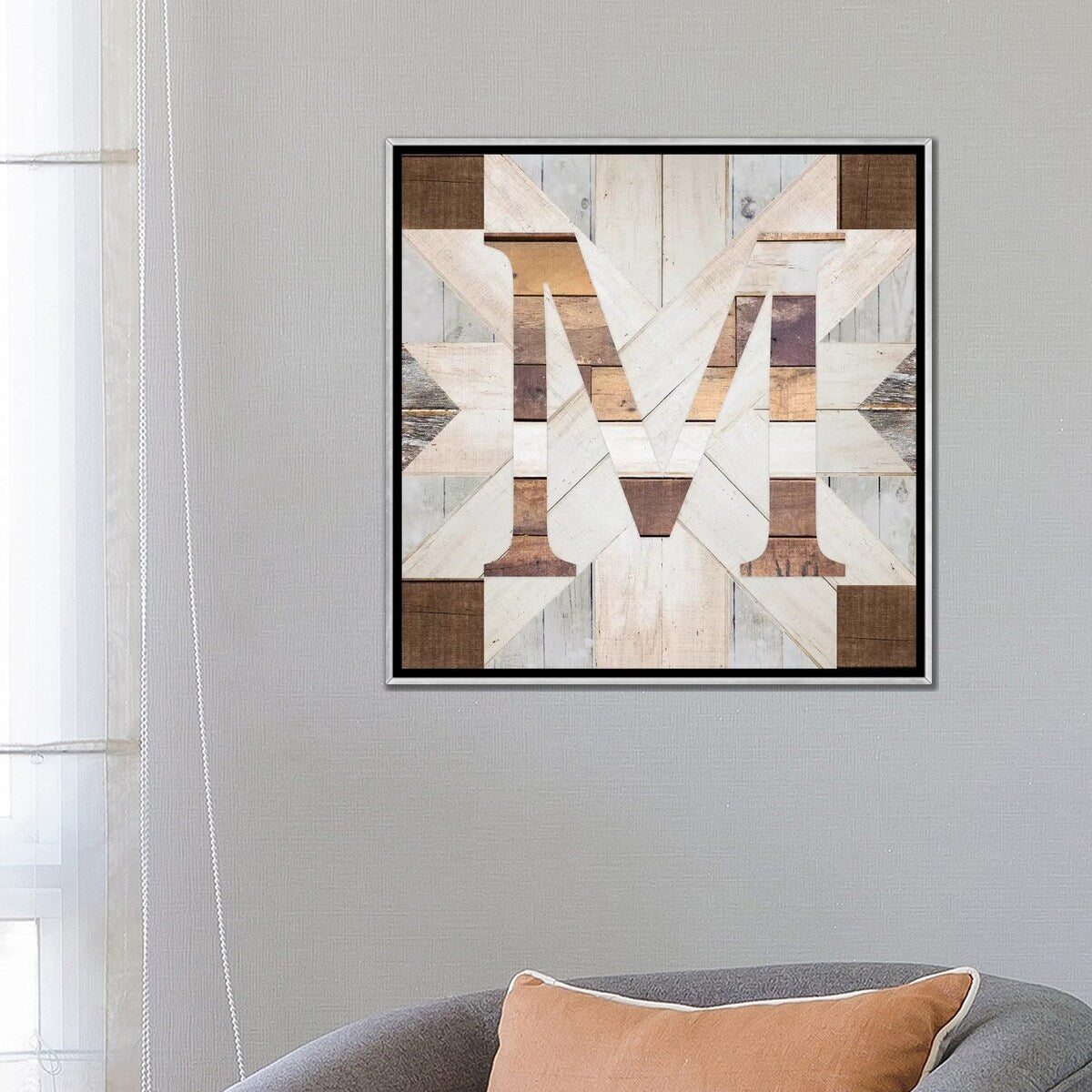 iCanvas "M" by Front Porch Pickins Framed